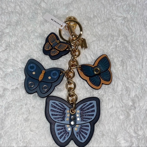 Coach NWT Butterfly Cluster Bag Charm - Picture 2 of 5